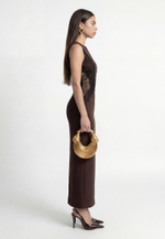 Платье с кружевной вставкой