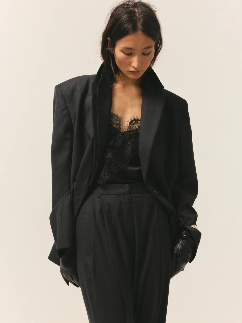 Пиджак из шерсти в тонкую полоску