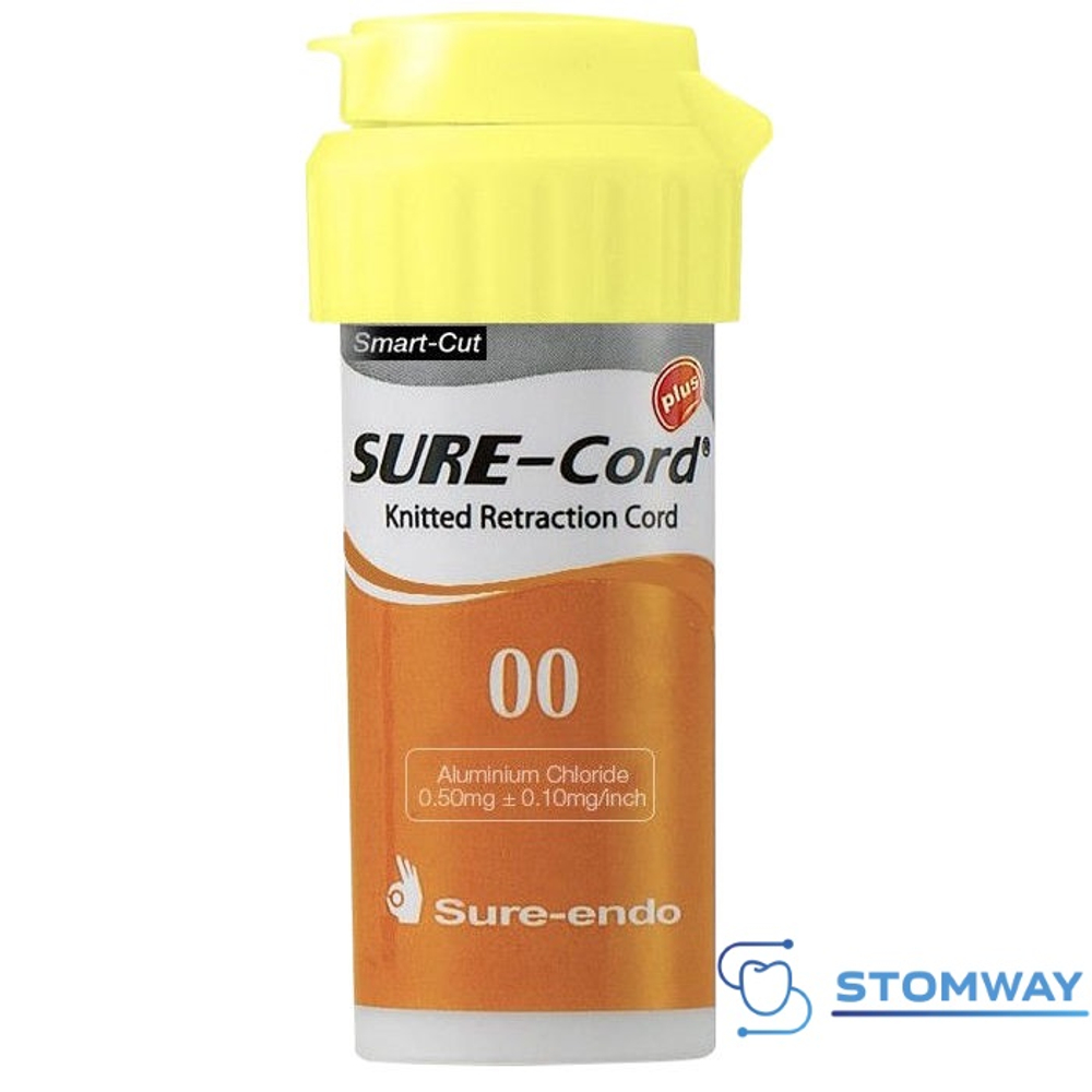 Sure-cord Plus #00 с пропиткой (254см) Шуре Корд Плюс №00, ретракционная нить десневая