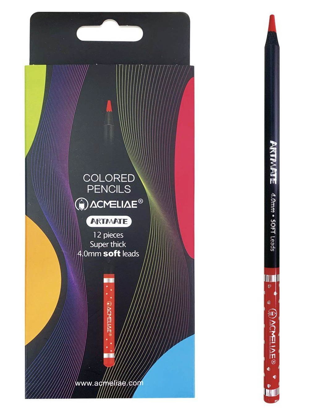 Карандаши цвет. 12цв  Acmeliae Blackwood Artmate, супермягкие, утолщенный грифель 4мм