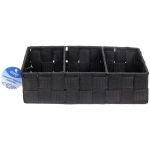 Органайзер для хранения «ФАРТЕГО», цвет черный три отделения, 25*13*6см (лейбл Селфи)