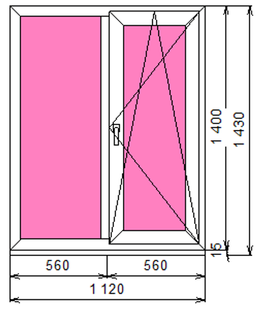 Пластиковое окно 1400 х 1120 ТермА Эко