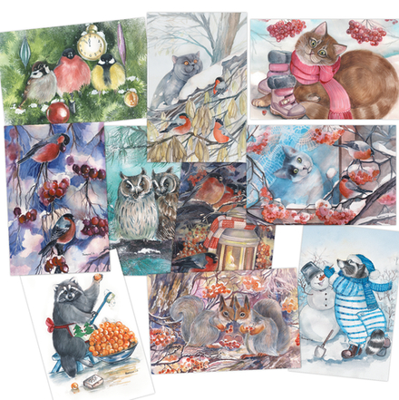 Зимнее волшебство от Татьяны Пловецкой. 10 открыток