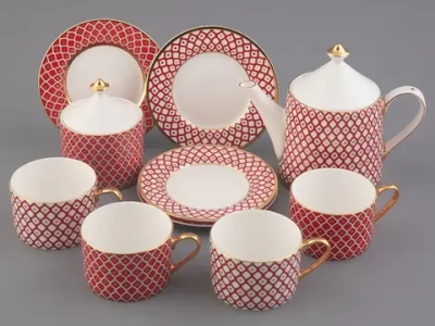 Сервиз чайный форма Идиллия рисунок Скарлетт, 4 персоны 10 предметов, арт. 81.27756.00.1