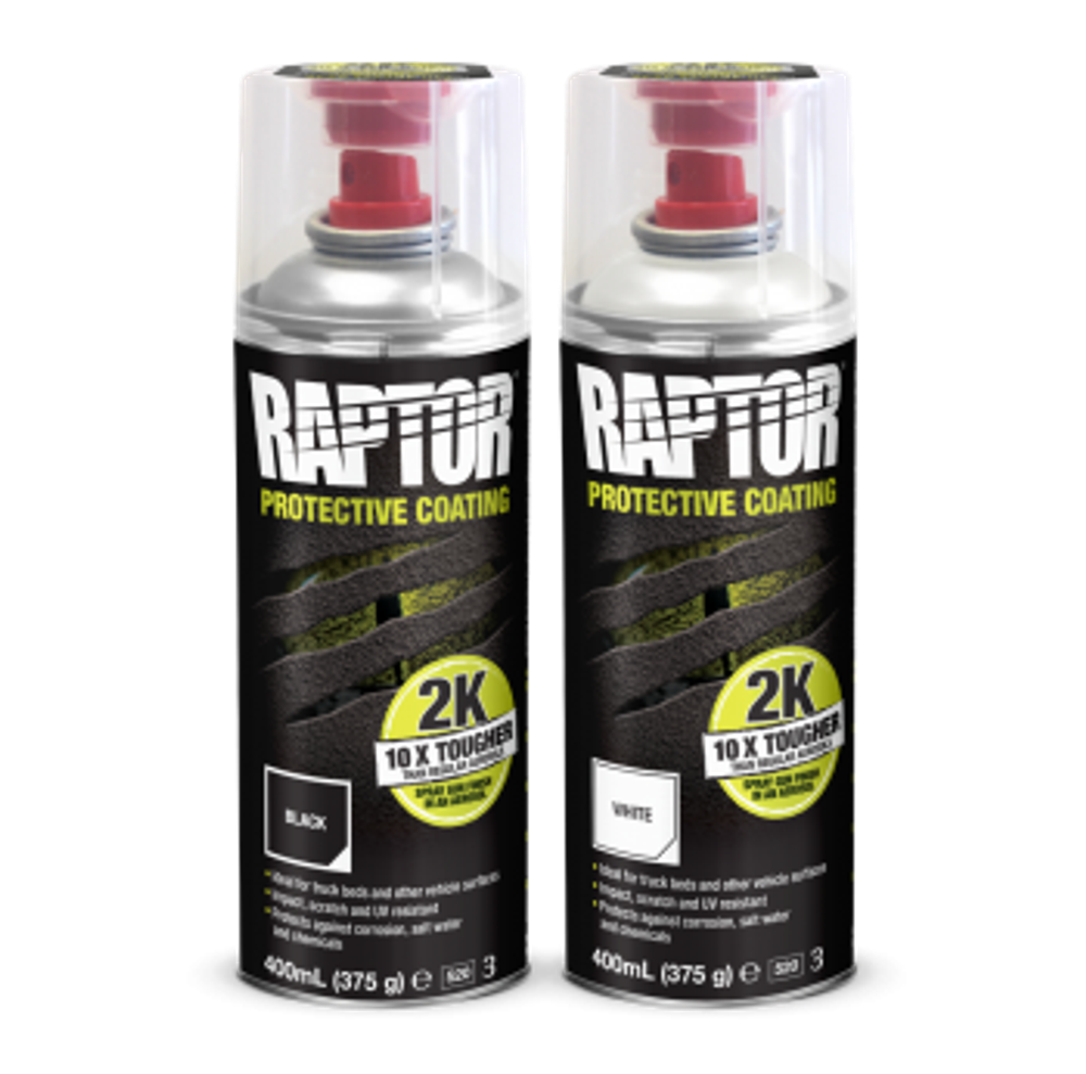 Raptor Защитное покрытие повышенной прочности в 2К аэрозоле черный