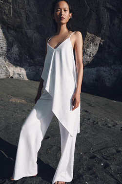 ZARA ТОП АСИММЕТРИЧНОГО КРОЯ ИЗ ПЛОТНОГО ХЛОПКА, БЕЛЫЙ