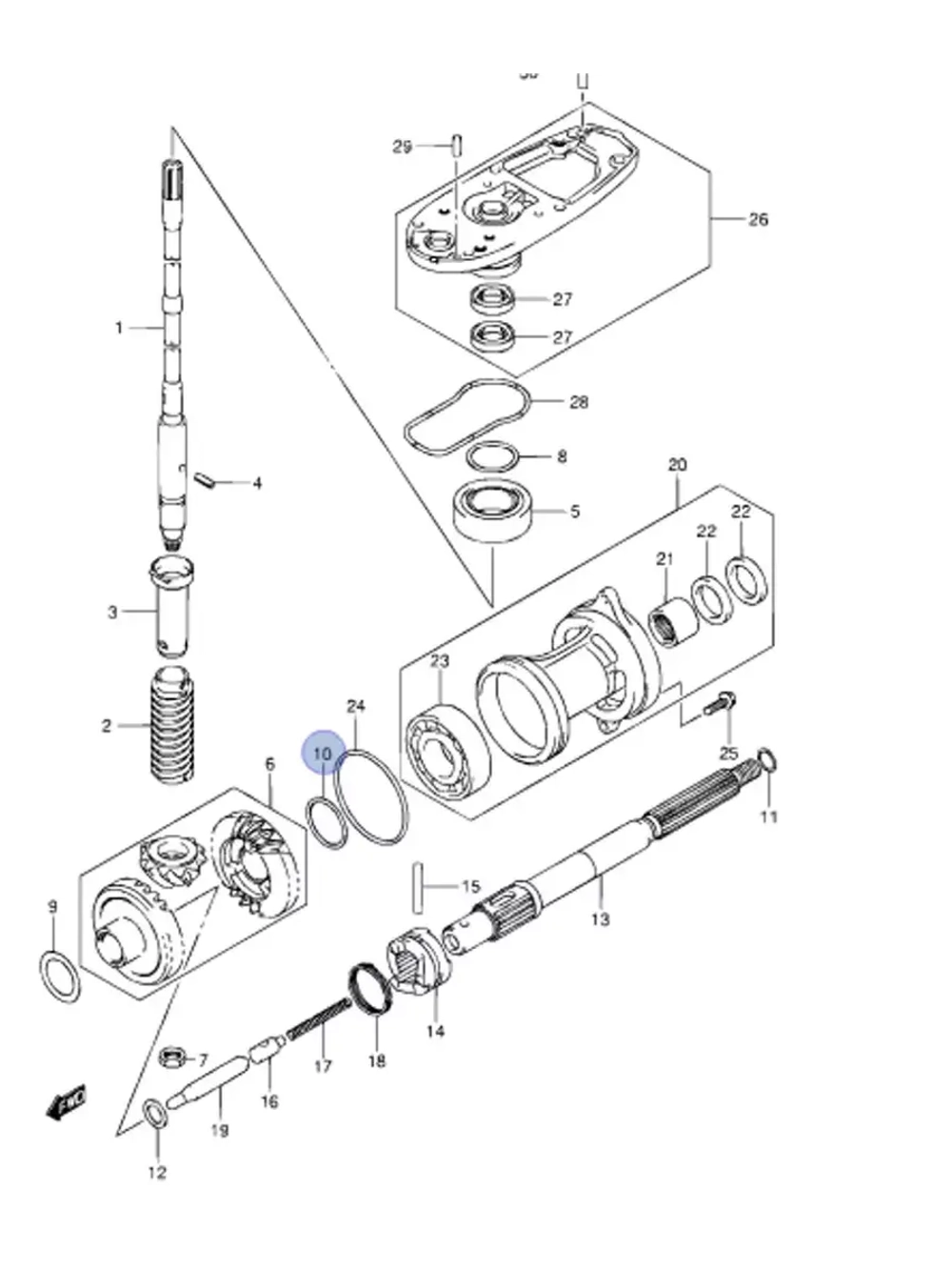 Шайба регулировочная редуктора для лодочных моторов