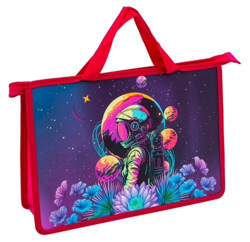 Папка для труда с ручками ПандаРог Космические Фантазии, А4, 33,5x23x10 см, пластик