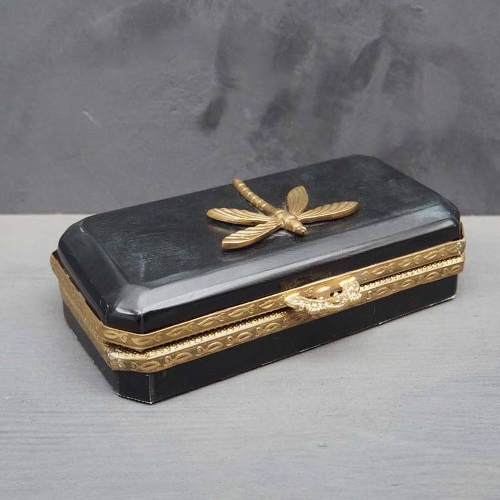 Шкатулка в винтажном стиле Стрекоза 19х8 см