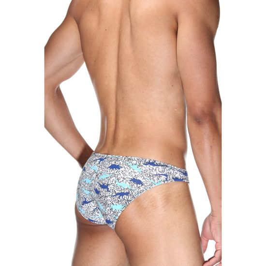 Мужские трусы слипы бежевые с принтом DARKZONE DZN6484