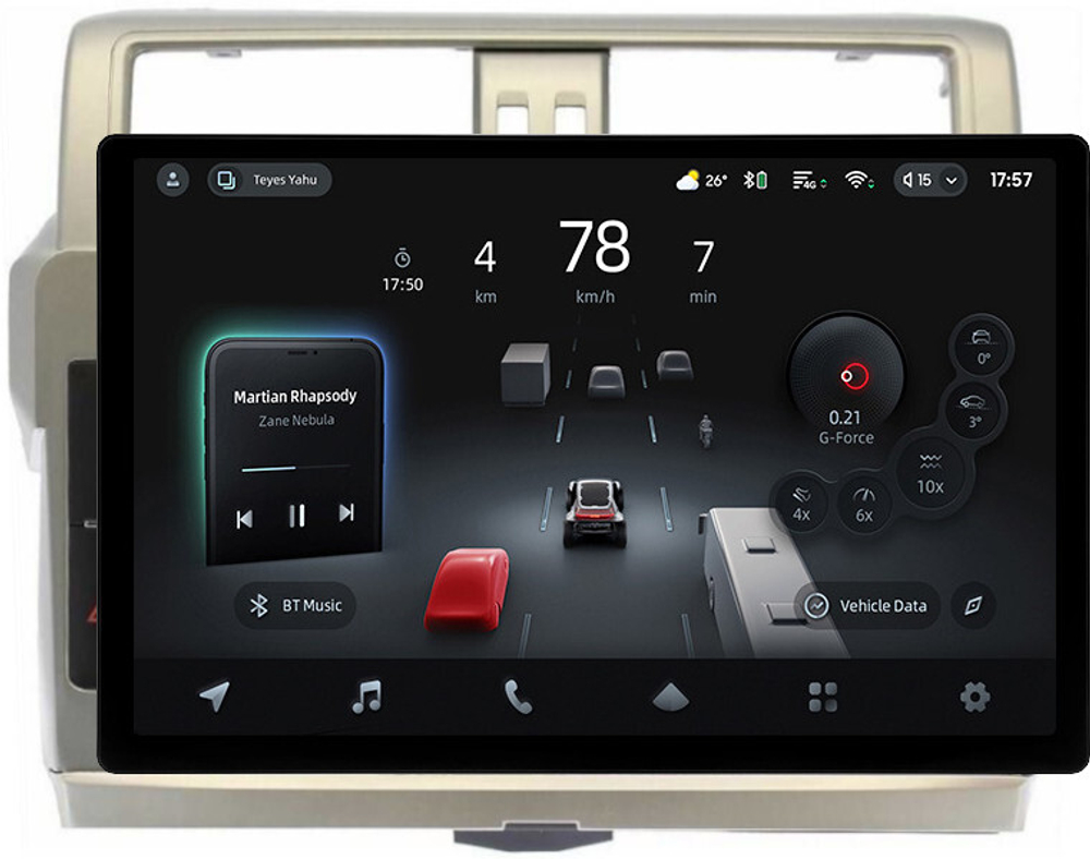 Магнитола для Toyota Land Cruiser Prado 150 2014-2017 - Teyes CC4-PRO монитор 13" 2K QLED на Android 13, Snapdragon 778G, 8+128, AI, CarPlay, DSP, 4G SIM-слот