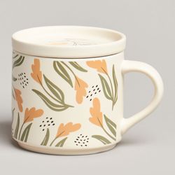 КРУЖКА С КРЫШКОЙ LEFARD FLOWERS 390МЛ. (КОР=24ШТ.)