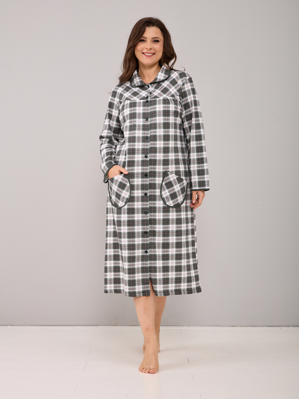 Халат Х-138/хаки-клетка