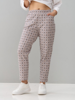 Брюки Бдж-129/бежевый-орнаментджинс