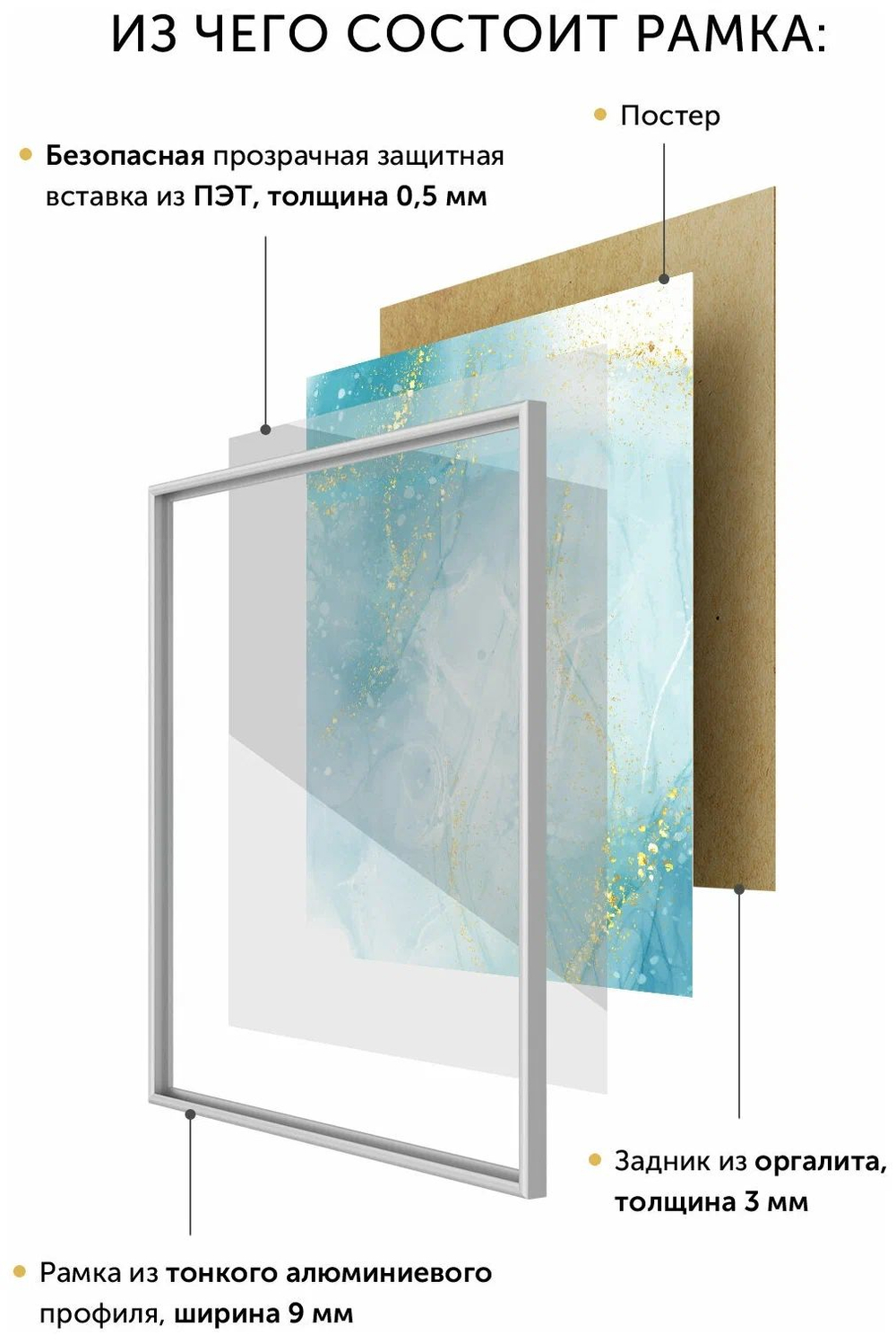 Металлическая рамка 60х100 см