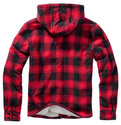 Brandit LUMBER JACKET HOODED red/black