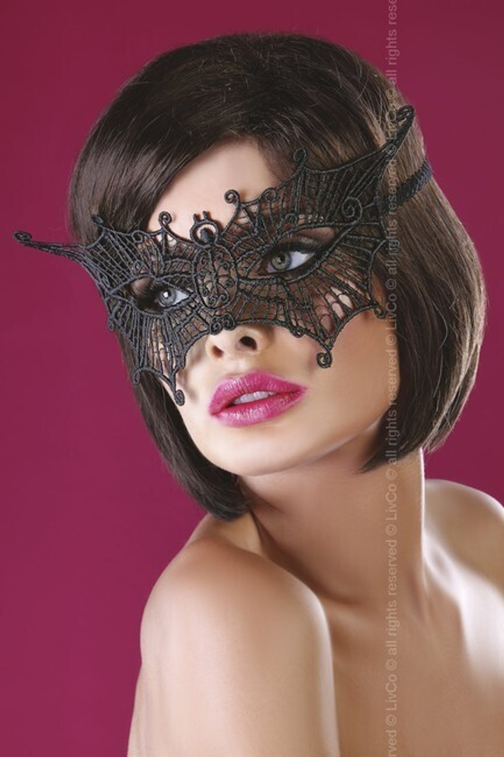 Чёрная ажурная маска Mask Black Model 11 (Цвет: черный)
