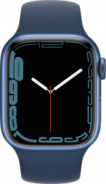 Apple Watch Series 7 45 мм, корпус из алюминия синего цвета цвета, спортивный ремешок «синий омут»