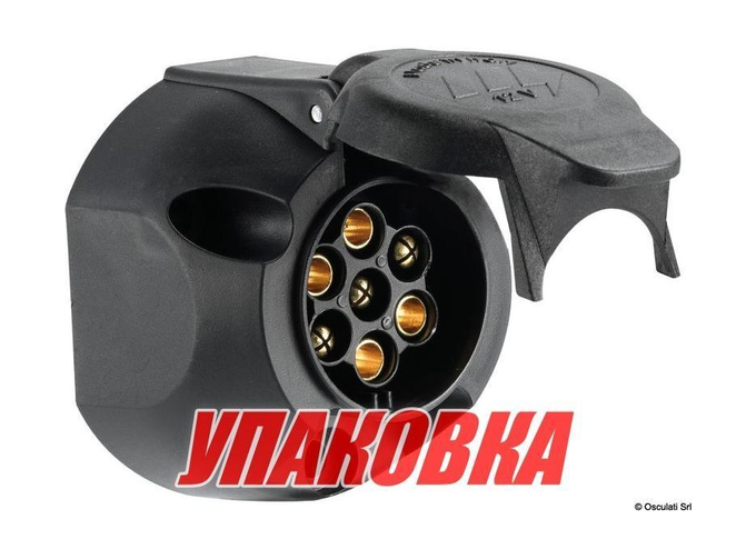 Розетка для прицепа, пластиковая, 7 контактов (упаковка из 10 шт.)