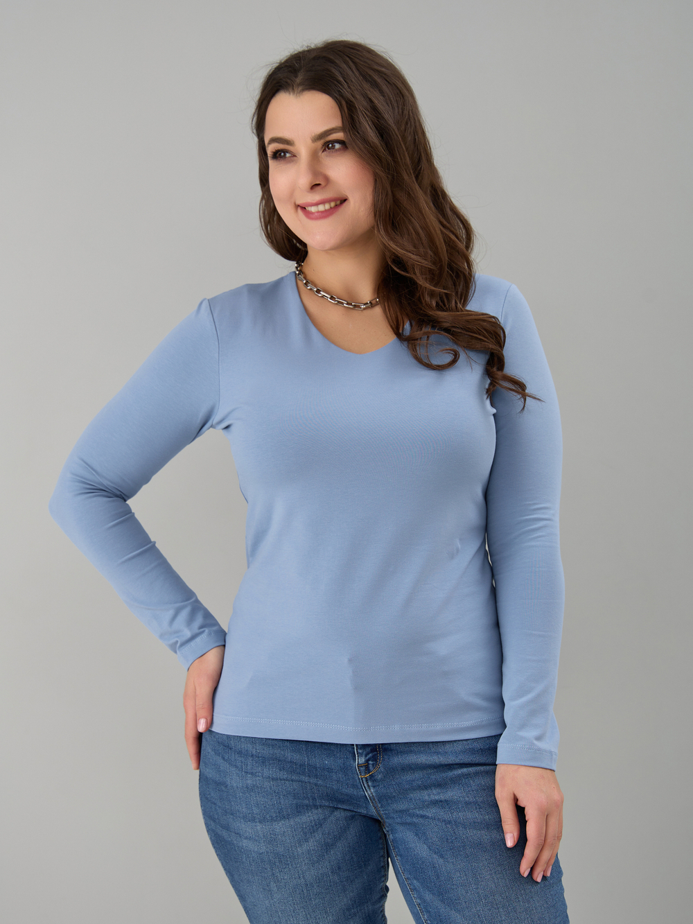 Лонгслив ЛНкл-080/небесный