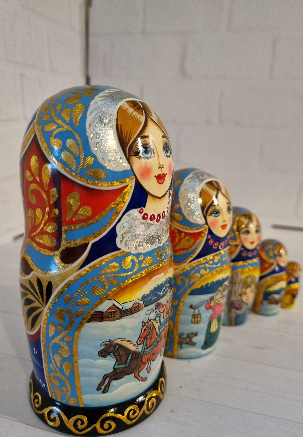 Матрешка 15см " Тройка" 5 мест