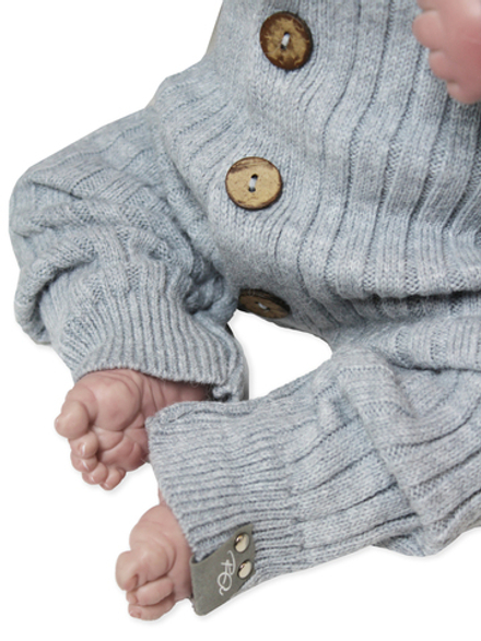 Комбинезон вязаный на пуговицах Серый RinaAmari