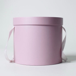 Плотная шляпная коробка с крышкой без лент. Цвет; Пыльно розовый.