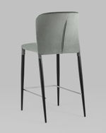 Стул полубарный Лори велюр серый