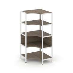 Shelf System Односекционный угловой стеллаж четырехярусный SN.STMU-411 Вяз Благородный/Металл Белый