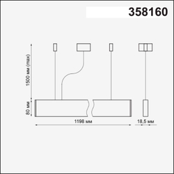358160 OVER NT19 344 черный Подвесной светильник IP20 LED 4000K 40W 220-240V ITER