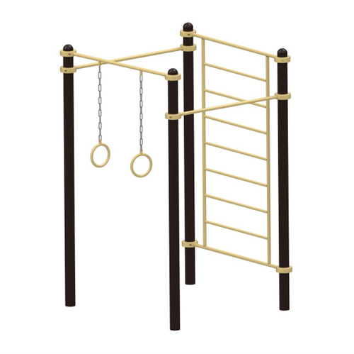 Спортивный комплекс №44, со шведской стенкой, 1100*1100*1800 мм., D=89 мм.