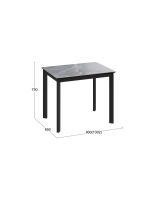 Стол кухонный Черный муар мрамор 90(130)х65х75 см