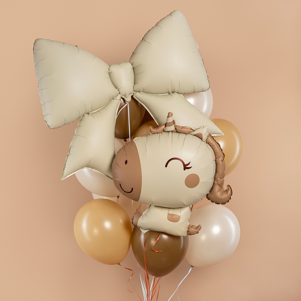 Фольгированный шар-фигура «Бант» в кремовом цвете, сатин, 99 см