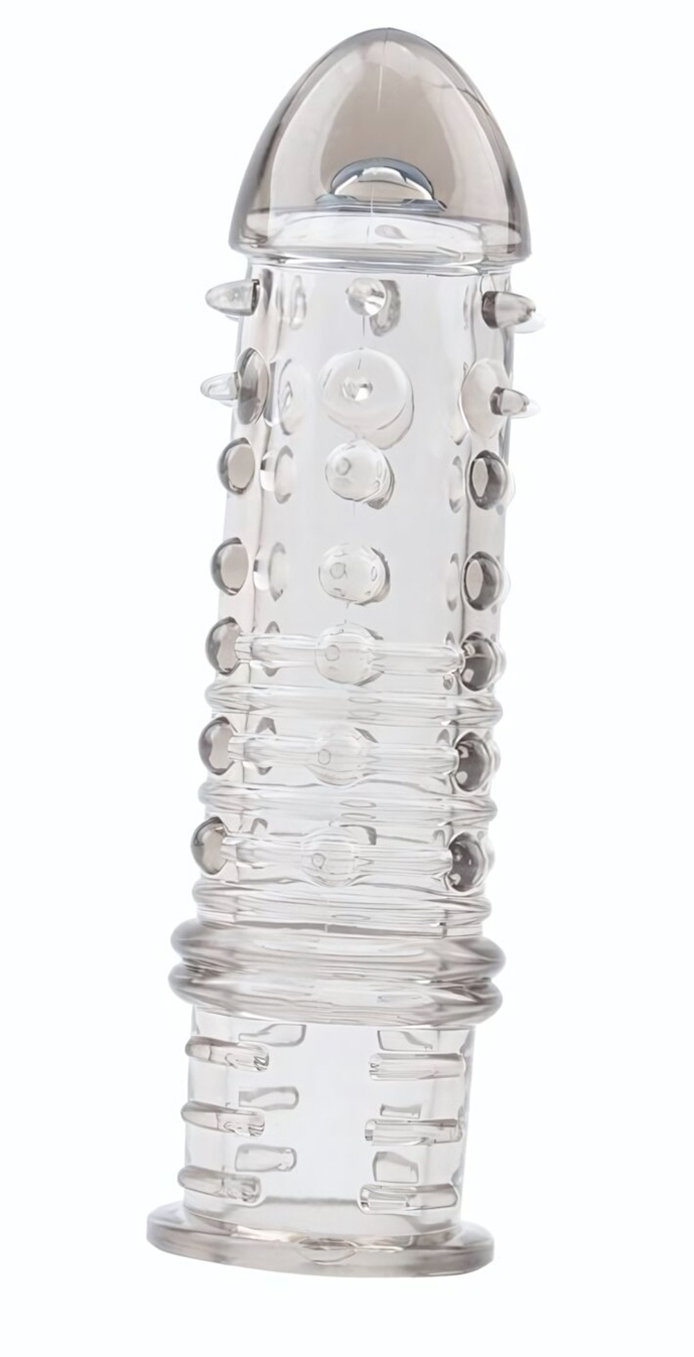 Дымчатая насадка на пенис Swirls Sleeve - 16 см. (Цвет: дымчатый)