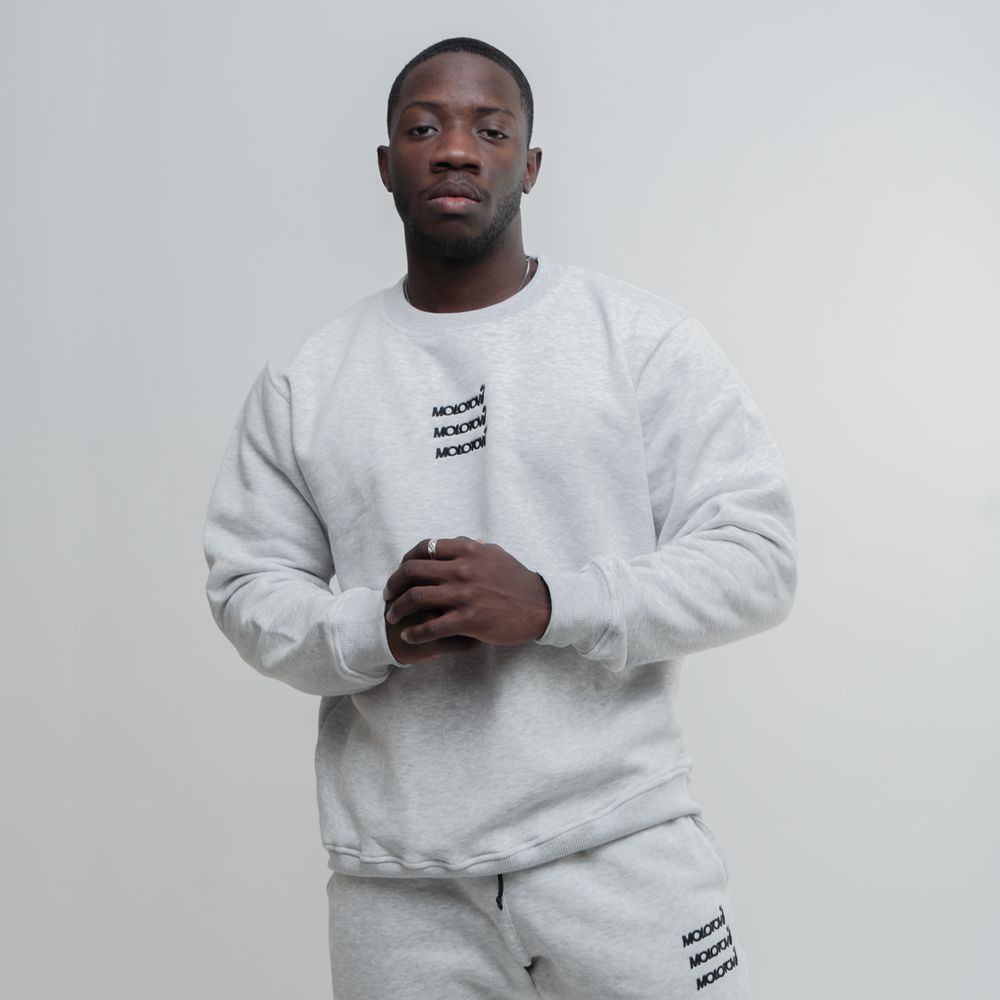 Толстовка Molotov Basic W21 TRIPLE Logo Серый Меланж