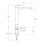 Смеситель для раковины чаши ALEXIA 360203GR графит