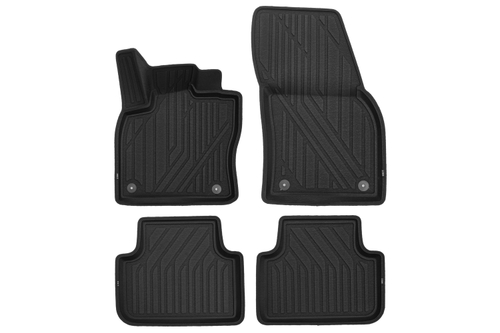 Коврики KVEST 3D в салон VOLKSWAGEN Tiguan (II, IIr), 2016-, кроссовер, 4шт. (полиуретан, черный, черный) в коробе KVEST3D01936510K