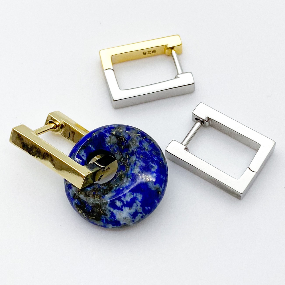 Ювелирные швензы с родиевым покрытием и позолотой, размер 16*12 мм, цена за пару