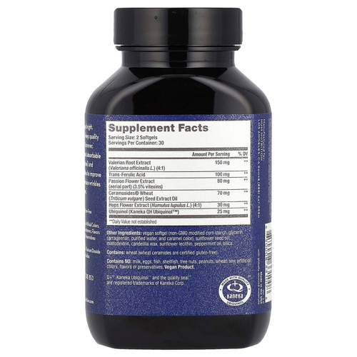 HUM Nutrition, Mighty Night ™, керамиды, коэнзим Q10, феруловая кислота и корень валерианы, 60 веганских мягких таблеток