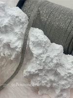 Тесьма серебристая мониль (6 рядов) на тканевой основе