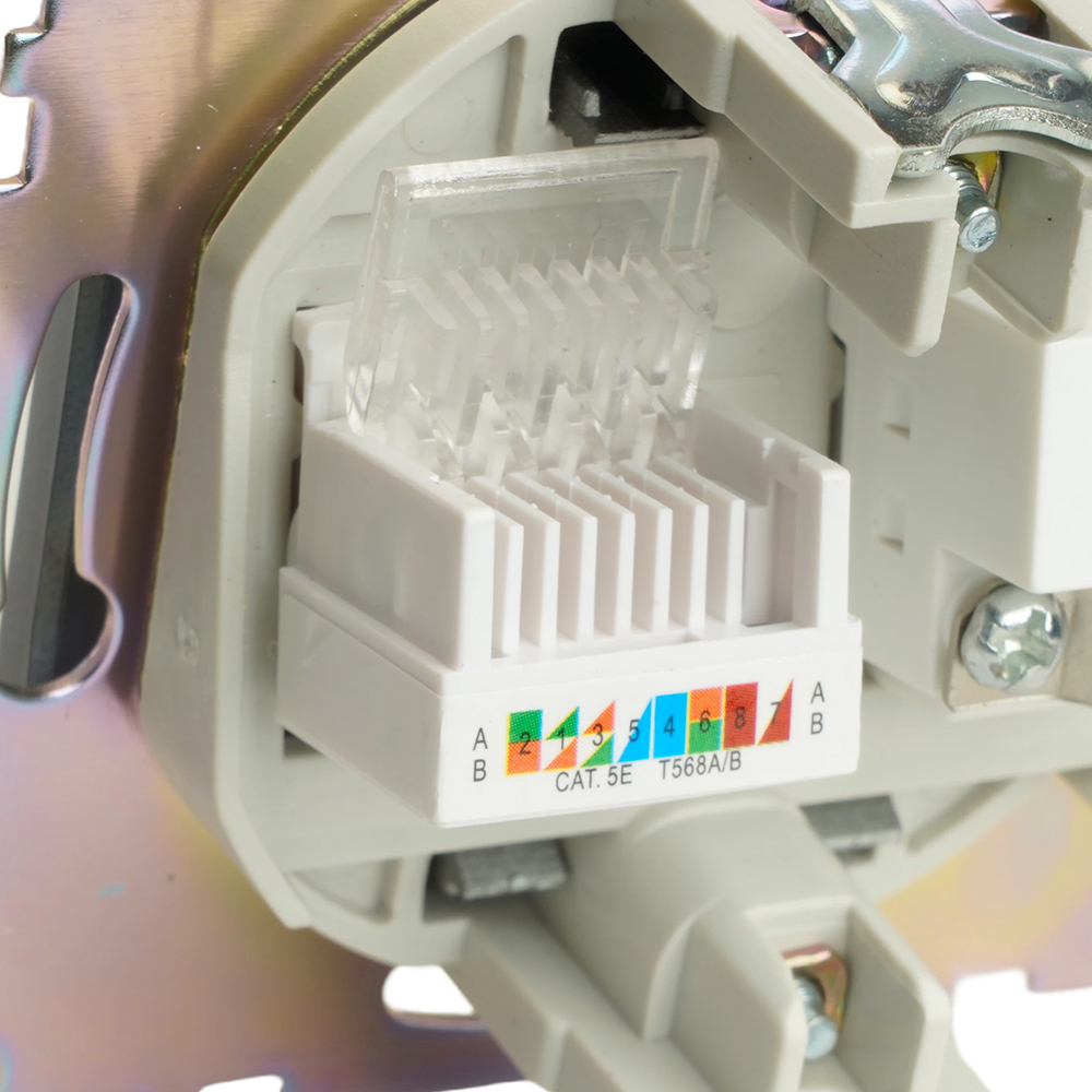 Розетка TV + компьютерная RJ-45 (механизм), серия Катрин, графит, GLS00-7106-06 49417