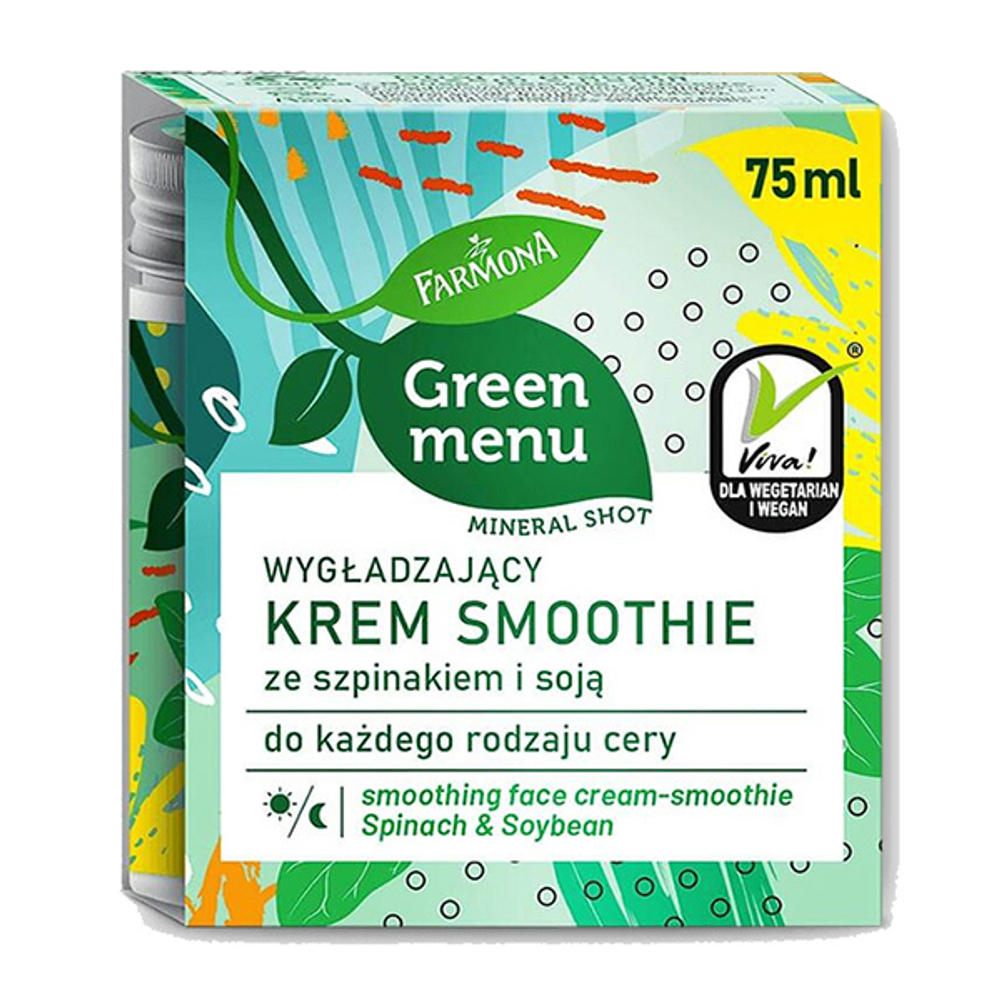 Разглаживающий крем-коктейль со шпинатом и соей Farmona Green Menu 75мл