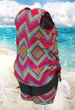 Купальный костюм 17237-17177 геометрия красная