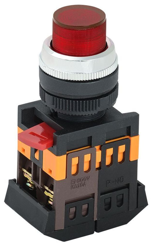 Кнопка ABLFP-22 красный d=22мм неон/240В 1з+1р IEK