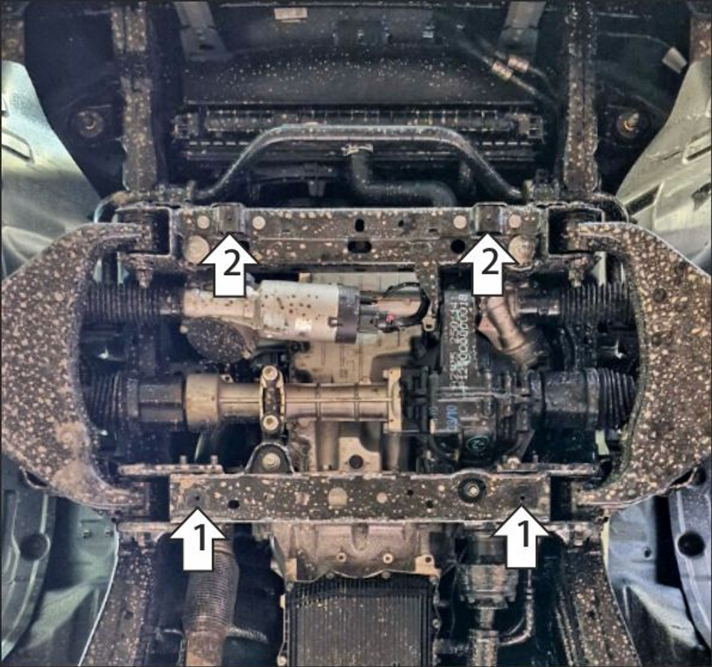 Защита двигателя, переднего дифференциала 2 мм, Сталь. для Foton Tunland V9 2024-н.в., Motodor.77508