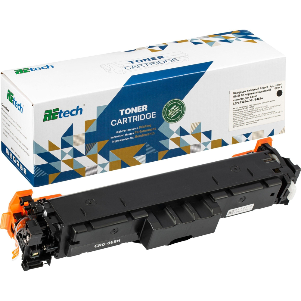 Картридж лазерный Retech 069H BK чер.пов.емк.для Canon LBP673Cdw/MF754Cdw