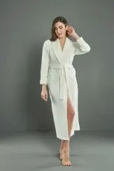 Халат женский велюровый 0511 кремовый NUSA Турция