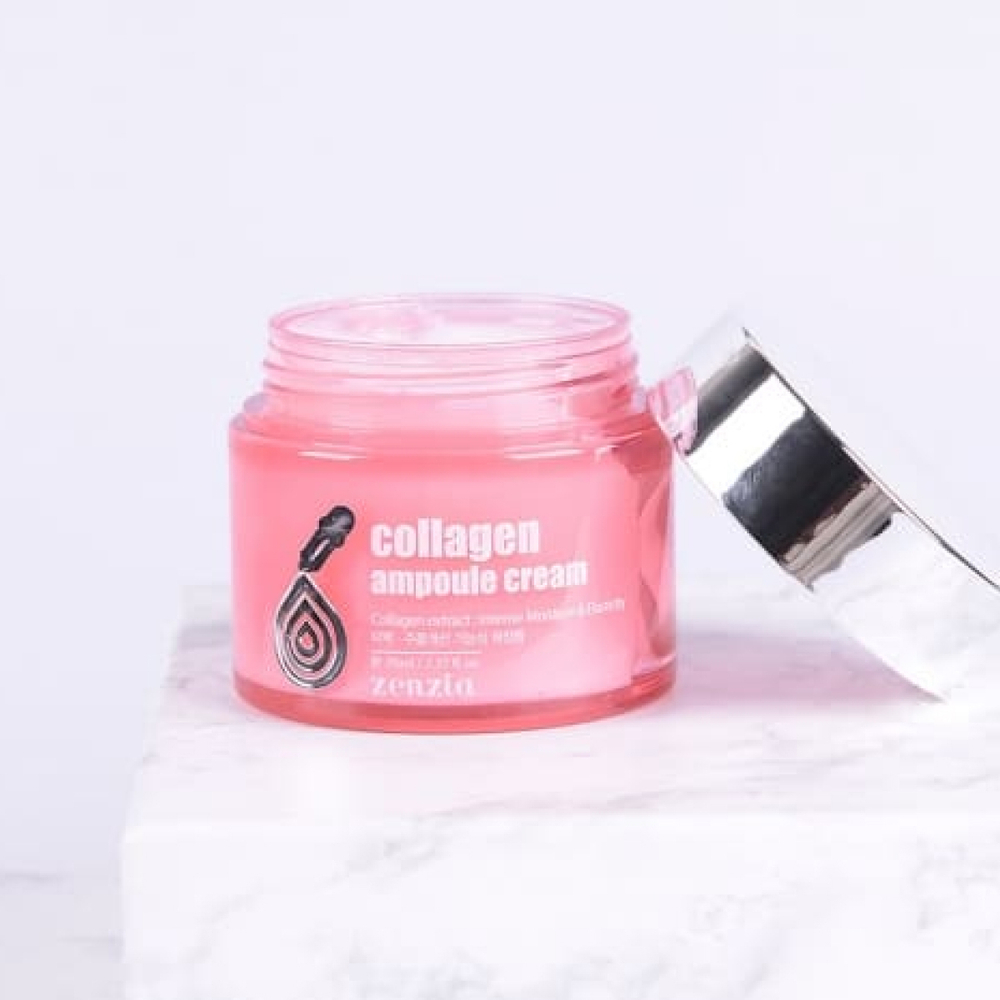 Jigott Крем для лица увлажняющий с коллагеном / Zenzia Collagen Ampoule Cream, 70 мл