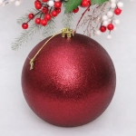 Новогодний шар 20 см «Глиттер», рубин