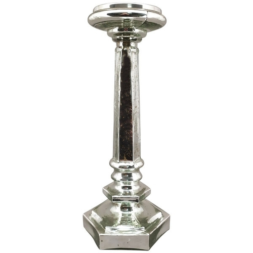 Подсвечник "Антик сильвер" 13x13x32,5см Стекло,металл